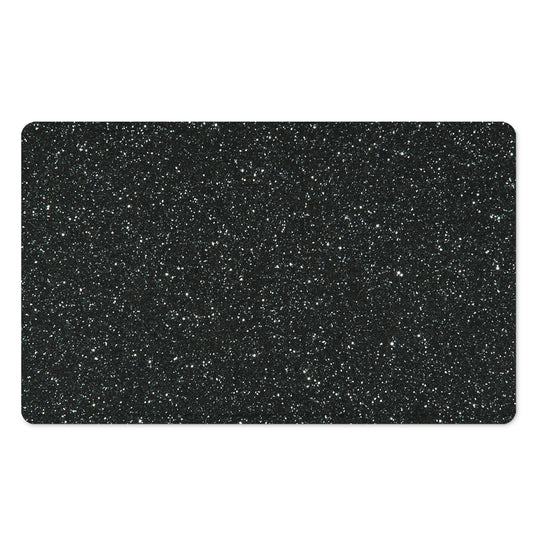 Black (NOT Real) Glitter Print Polyester Doormat