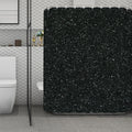 Black (NOT Real) Glitter Print Polyester Shower Curtain