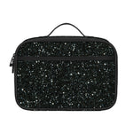 Black (NOT Real) Glitter Print Portable Lunch Bag
