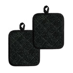 Black (NOT Real) Glitter Print Pot Holders