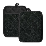 Black (NOT Real) Glitter Print Pot Holders With Pocket