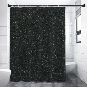 Black (NOT Real) Glitter Print Premium Shower Curtain