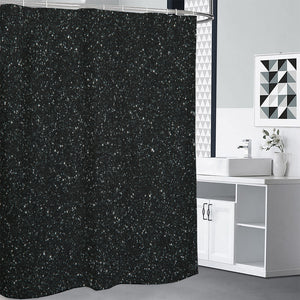 Black (NOT Real) Glitter Print Premium Shower Curtain