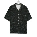 Black (NOT Real) Glitter Print Rayon Hawaiian Shirt