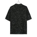 Black (NOT Real) Glitter Print Rayon Hawaiian Shirt
