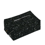 Black (NOT Real) Glitter Print Rectangle Tissue Box Cover