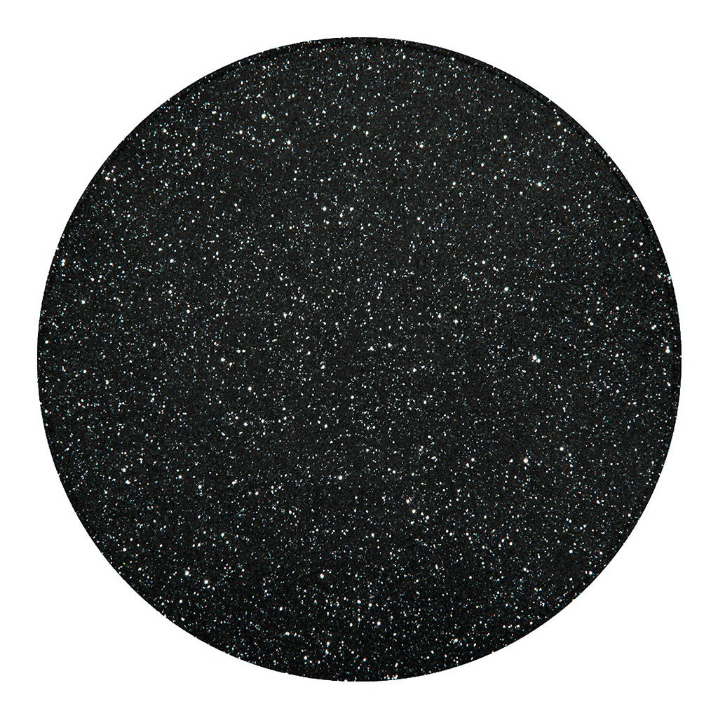 Black (NOT Real) Glitter Print Round Blanket