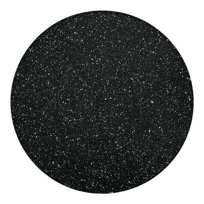 Black (NOT Real) Glitter Print Round Blanket