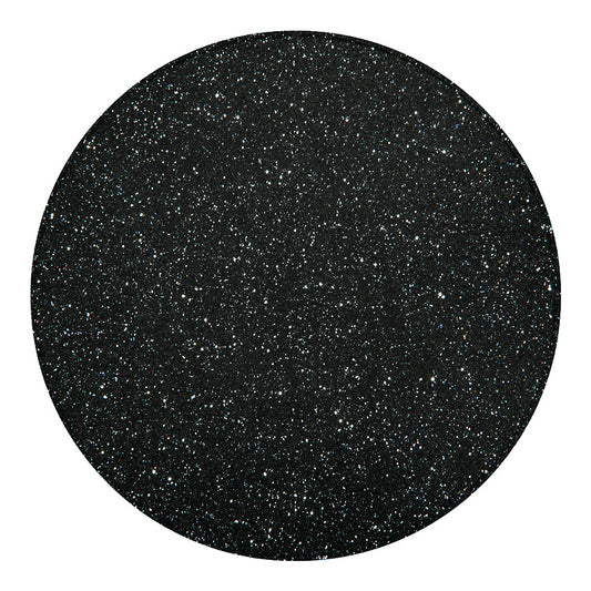 Black (NOT Real) Glitter Print Round Blanket