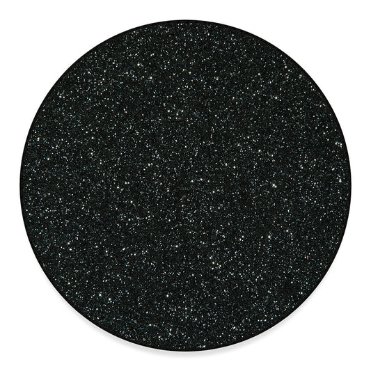 Black (NOT Real) Glitter Print Round Floor Mat