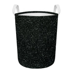 Black (NOT Real) Glitter Print Round Laundry Basket