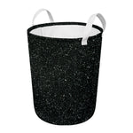 Black (NOT Real) Glitter Print Round Laundry Basket