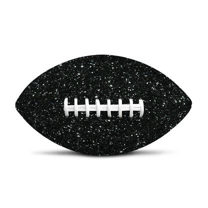 Black (NOT Real) Glitter Print Rugby Ball