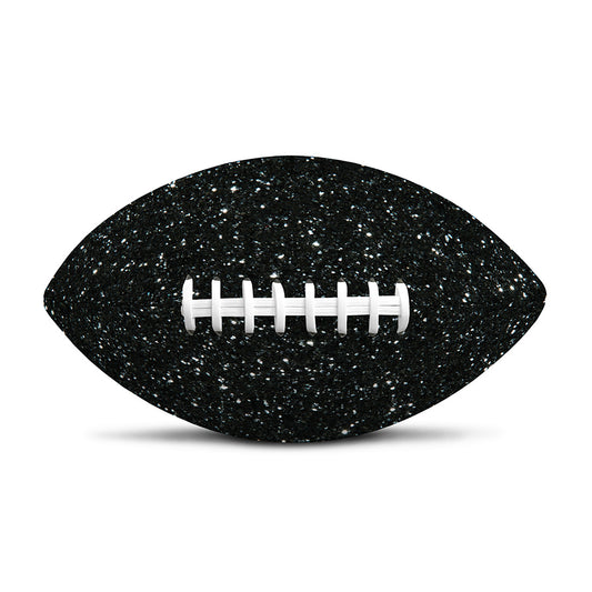 Black (NOT Real) Glitter Print Rugby Ball