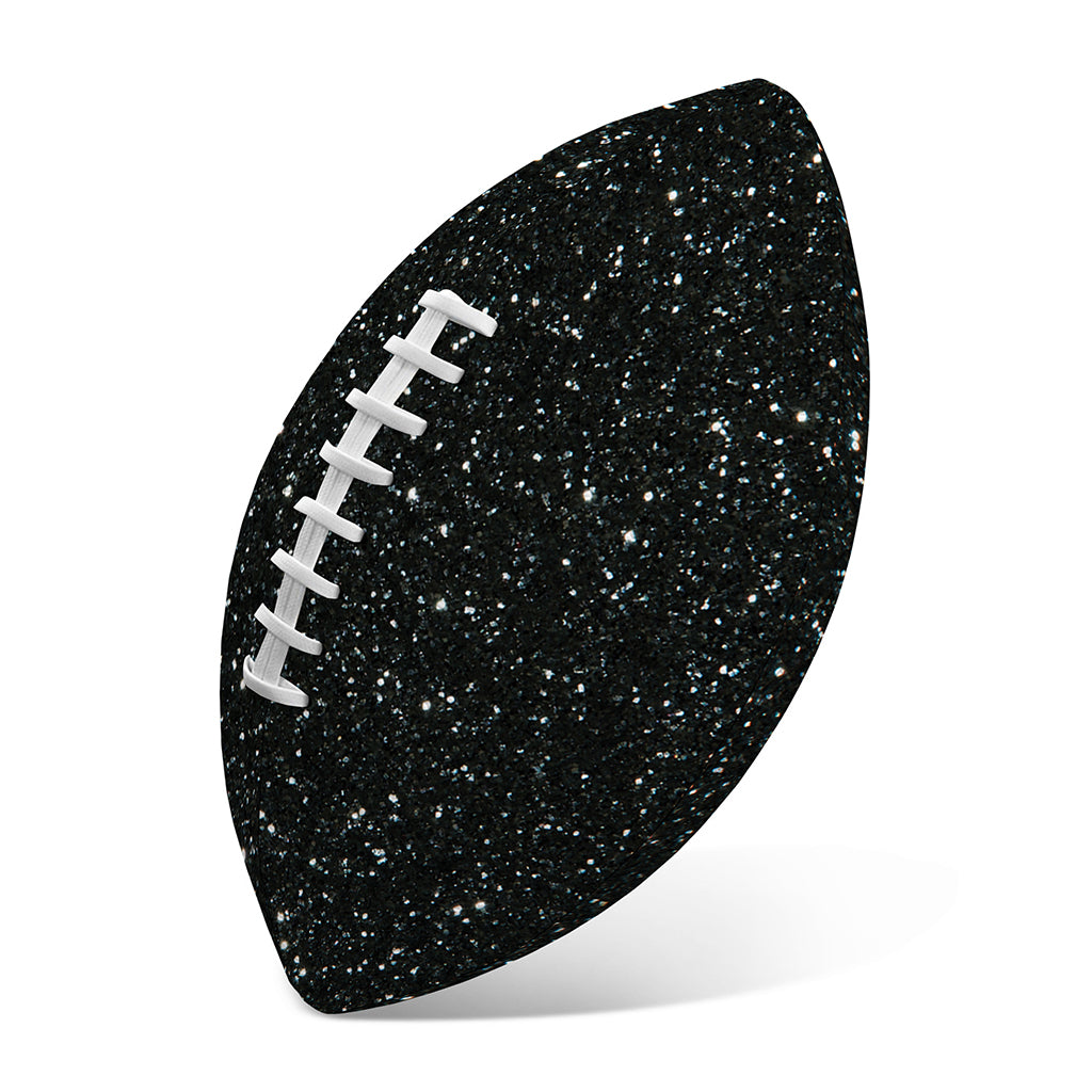 Black (NOT Real) Glitter Print Rugby Ball