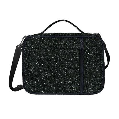 Black (NOT Real) Glitter Print Shoulder Strap Bible Bag