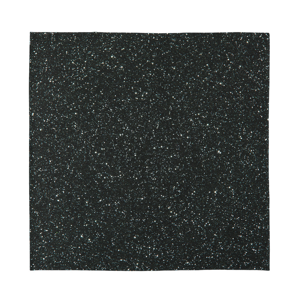 Black (NOT Real) Glitter Print Silk Bandana