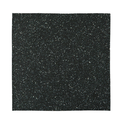 Black (NOT Real) Glitter Print Silk Bandana