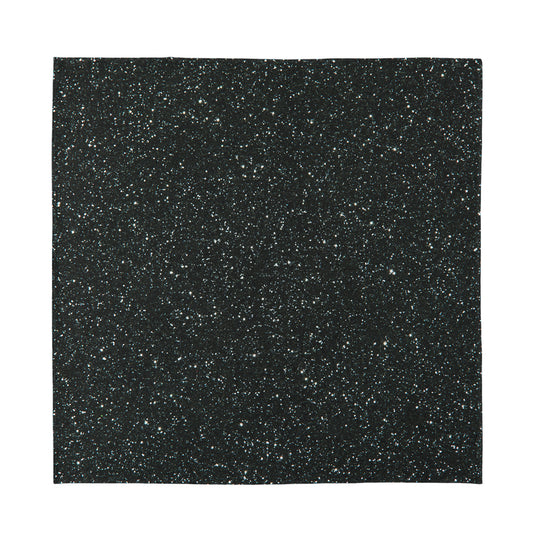 Black (NOT Real) Glitter Print Silk Bandana
