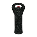 Black (NOT Real) Glitter Print Single Neoprene Wine Tote