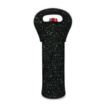Black (NOT Real) Glitter Print Single Neoprene Wine Tote