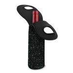 Black (NOT Real) Glitter Print Single Neoprene Wine Tote