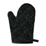 Black (NOT Real) Glitter Print Single Oven Mitt
