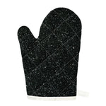 Black (NOT Real) Glitter Print Single Oven Mitt