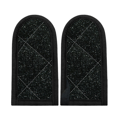 Black (NOT Real) Glitter Print Skillet Handle Cover