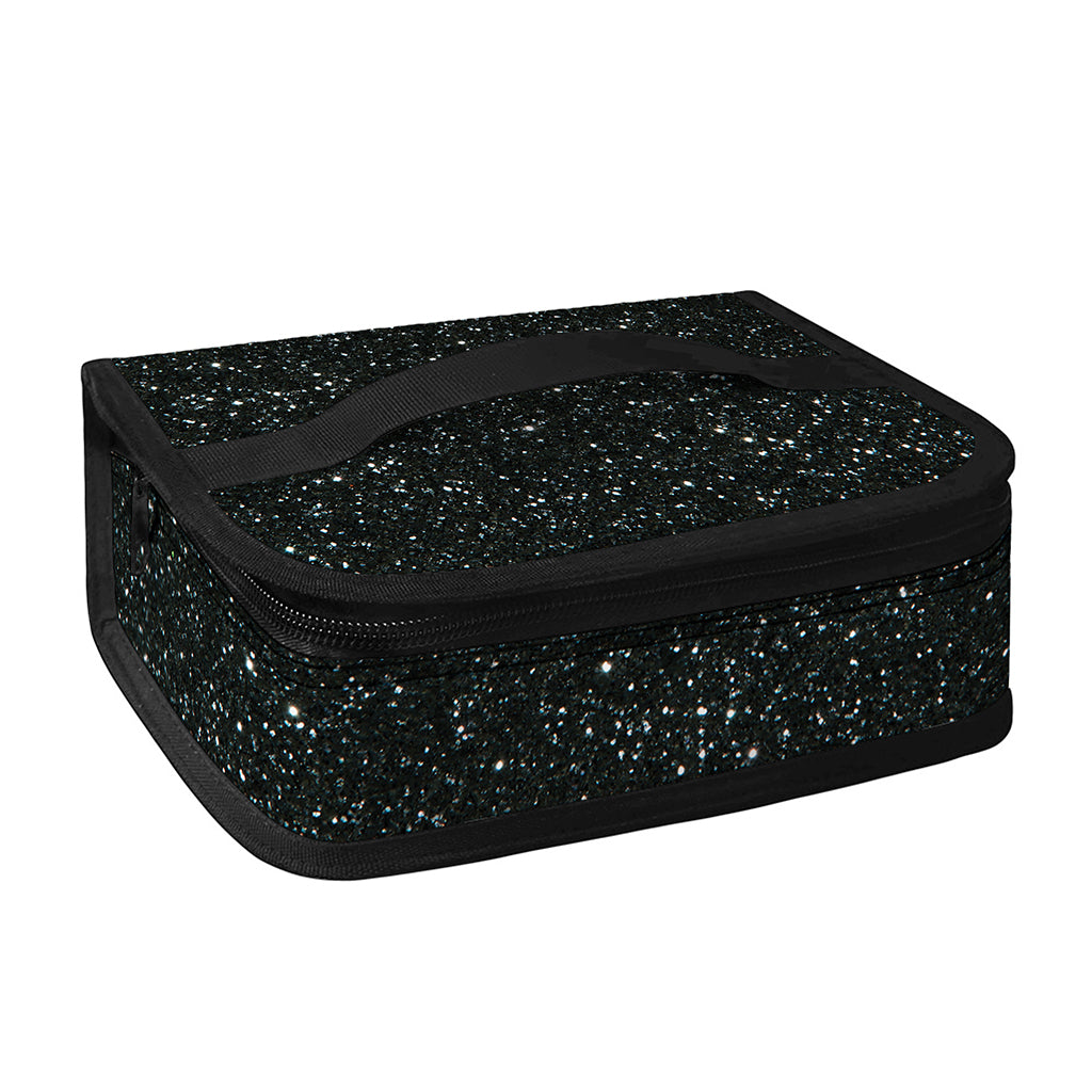 Black (NOT Real) Glitter Print Small Lunch Bag