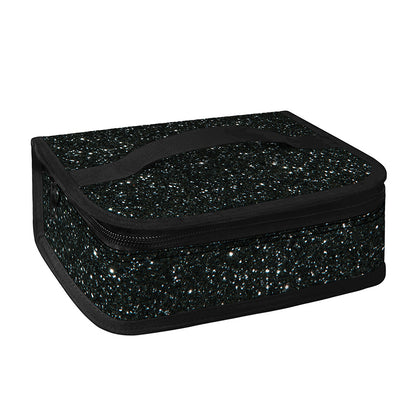 Black (NOT Real) Glitter Print Small Lunch Bag