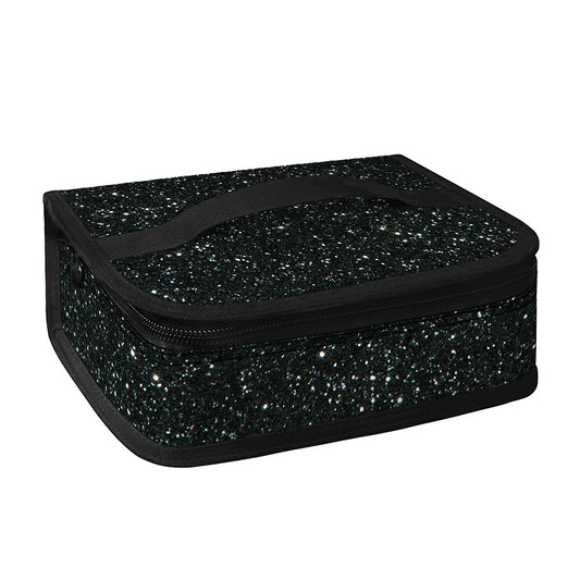 Black (NOT Real) Glitter Print Small Lunch Bag