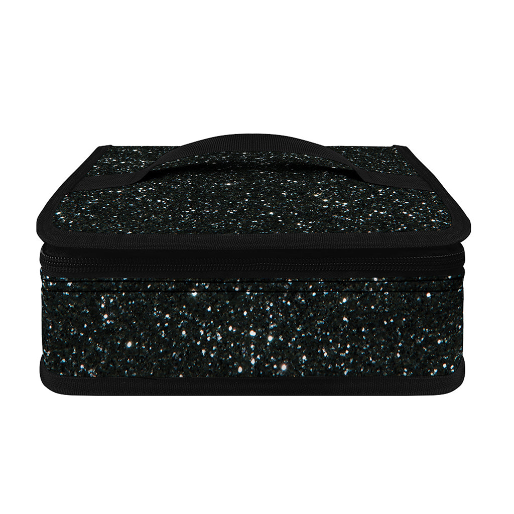 Black (NOT Real) Glitter Print Small Lunch Bag