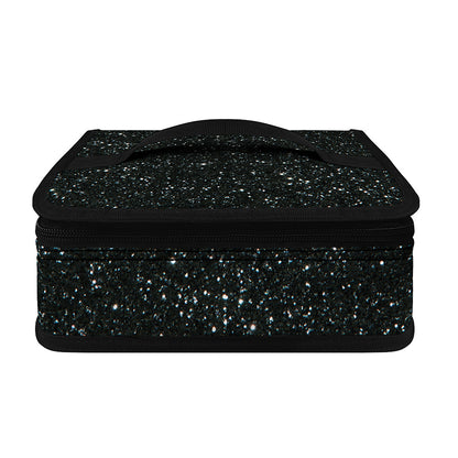 Black (NOT Real) Glitter Print Small Lunch Bag