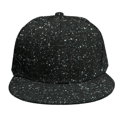 Black (NOT Real) Glitter Print Snapback Cap
