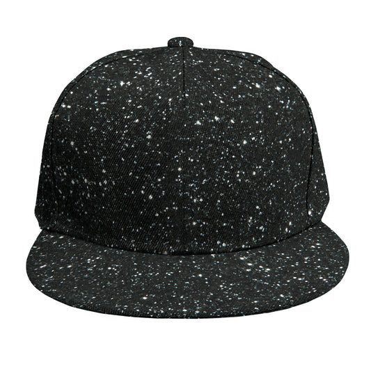 Black (NOT Real) Glitter Print Snapback Cap