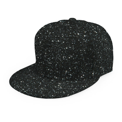 Black (NOT Real) Glitter Print Snapback Cap