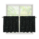 Black (NOT Real) Glitter Print Tier Curtains