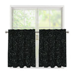 Black (NOT Real) Glitter Print Tier Curtains