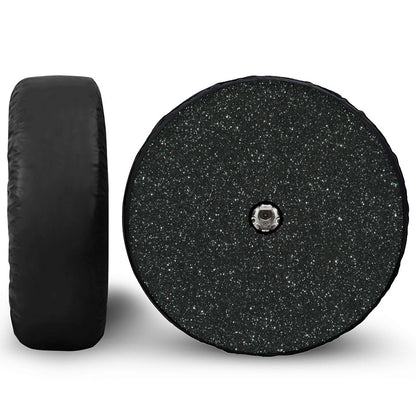Black (NOT Real) Glitter Print Tire Cover With Camera Hole