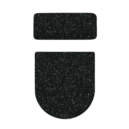 Black (NOT Real) Glitter Print Toilet Lid And Tank Cover Set