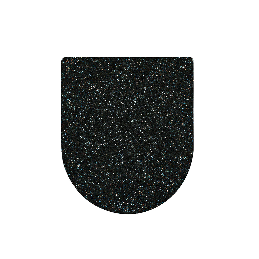 Black (NOT Real) Glitter Print Toilet Lid Cover