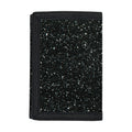 Black (NOT Real) Glitter Print Trifold Wallet
