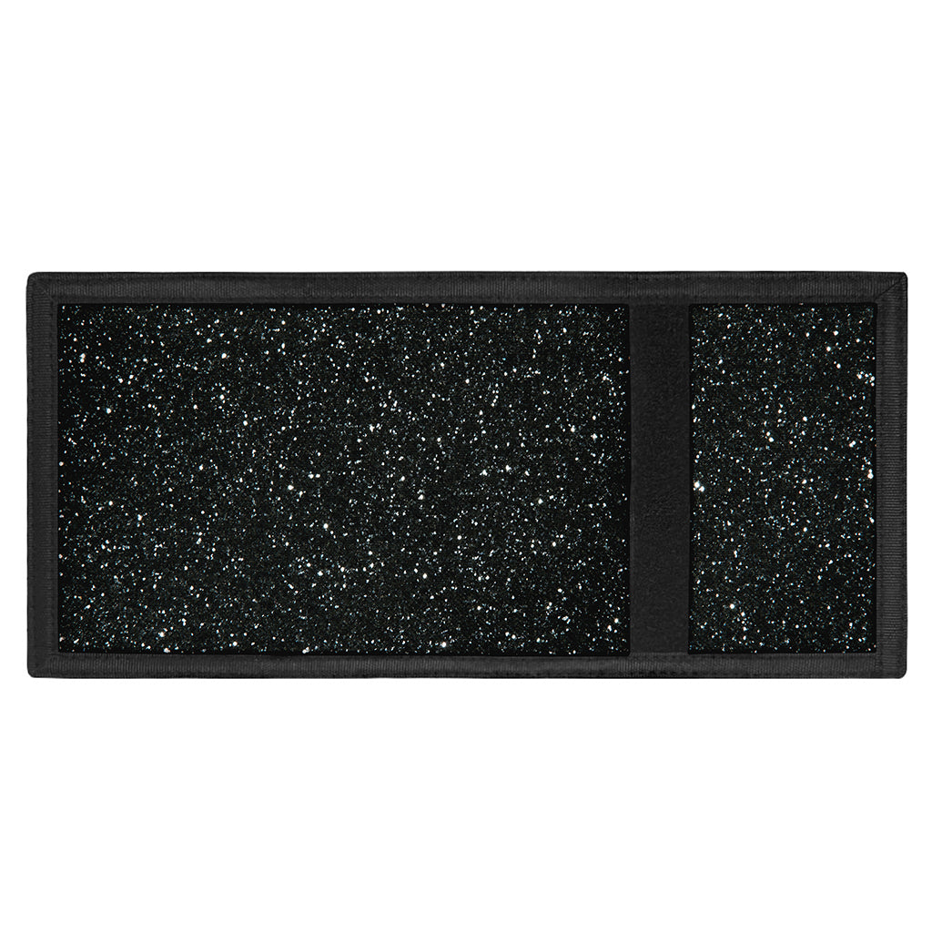 Black (NOT Real) Glitter Print Trifold Wallet