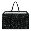 Black (NOT Real) Glitter Print Utility Tote Bag