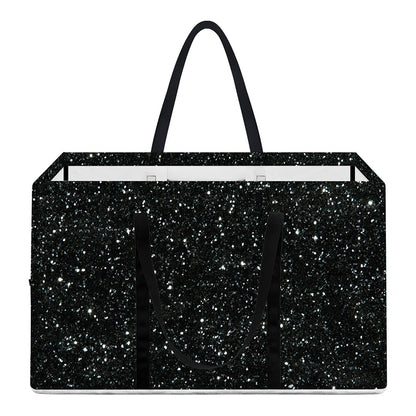 Black (NOT Real) Glitter Print Utility Tote Bag