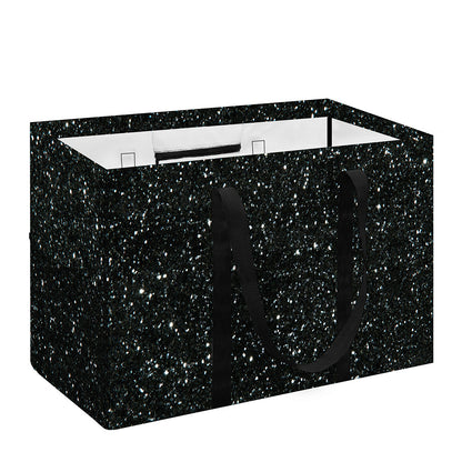 Black (NOT Real) Glitter Print Utility Tote Bag