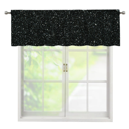 Black (NOT Real) Glitter Print Window Valance