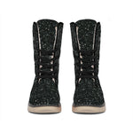 Black (NOT Real) Glitter Print Winter Boots