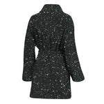 Black (NOT Real) Glitter Print Women's Bathrobe